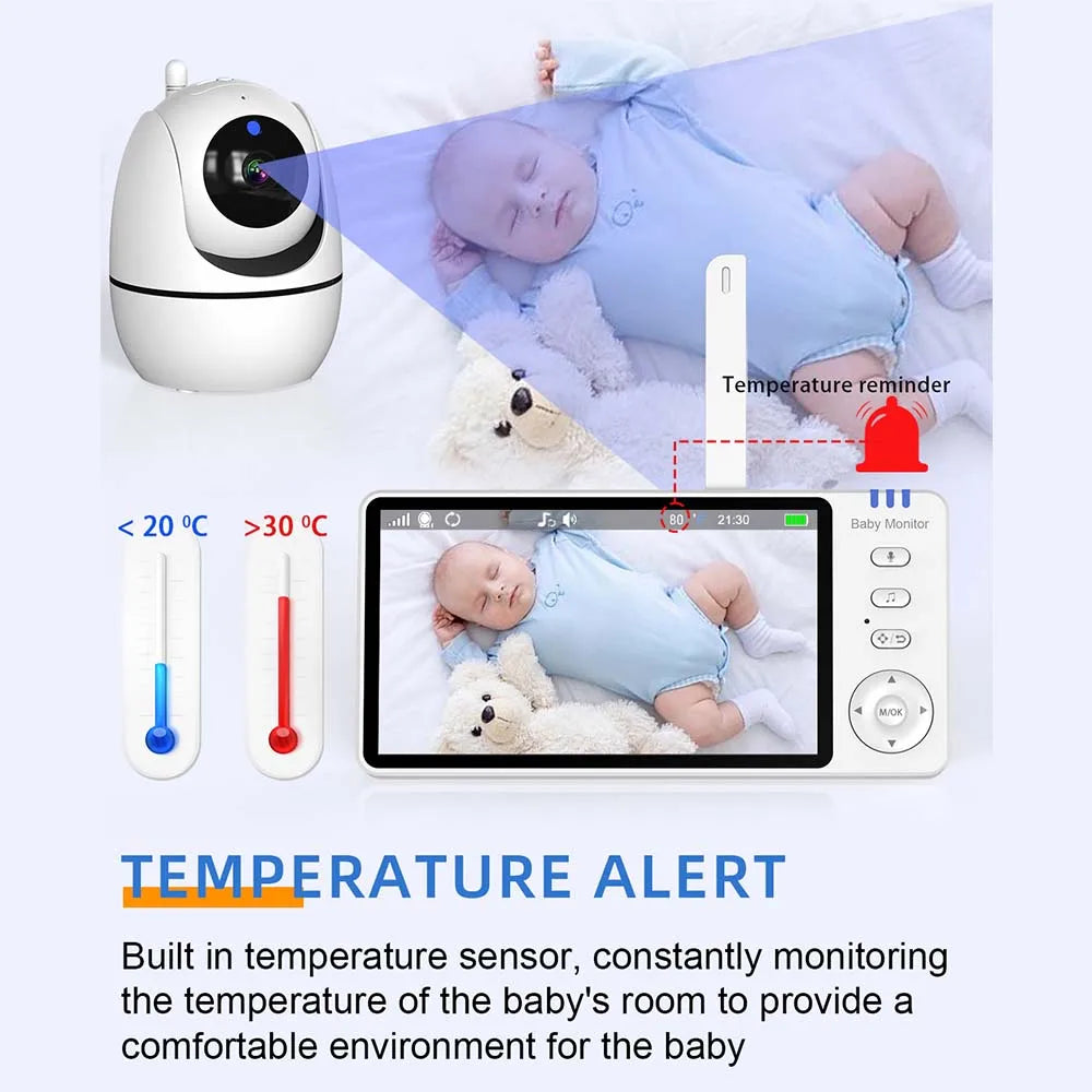 5 Inch Video Baby Monitor With Camera