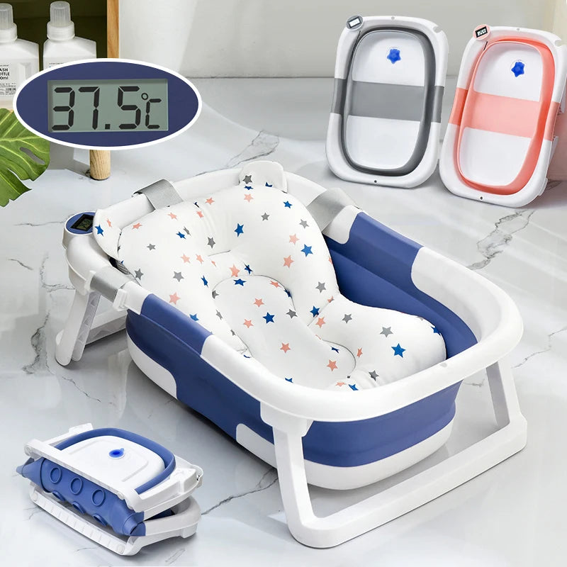 Fold Away Baby Bathtub With Thermometer